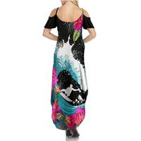 Hawaii Surfing Family Matching Summer Maxi Dress and Hawaiian Shirt Triple Crown Rides The Waves LT7 - Polynesian Pride