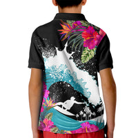 Hawaii Surfing Kid Polo Shirt Triple Crown Rides The Waves LT7 - Polynesian Pride