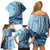 Samoa Siapo Mamanu Family Matching Off Shoulder Short Dress and Hawaiian Shirt Plumeria Navy Blue Motifs