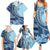 Samoa Siapo Mamanu Family Matching Summer Maxi Dress and Hawaiian Shirt Plumeria Navy Blue Motifs