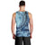 Samoa Siapo Mamanu Men Tank Top Plumeria Navy Blue Motifs