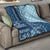 Samoa Siapo Mamanu Quilt Plumeria Navy Blue Motifs