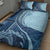 Samoa Siapo Mamanu Quilt Bed Set Plumeria Navy Blue Motifs