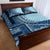 Samoa Siapo Mamanu Quilt Bed Set Plumeria Navy Blue Motifs