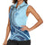 Samoa Siapo Mamanu Women Sleeveless Polo Shirt Plumeria Navy Blue Motifs