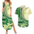 Samoa Siapo Mamanu Couples Matching Summer Maxi Dress and Hawaiian Shirt Plumeria Emerald Motifs