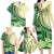 Samoa Siapo Mamanu Family Matching Long Sleeve Bodycon Dress and Hawaiian Shirt Plumeria Emerald Motifs