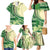 Samoa Siapo Mamanu Family Matching Mermaid Dress and Hawaiian Shirt Plumeria Emerald Motifs