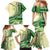 Samoa Siapo Mamanu Family Matching Mermaid Dress and Hawaiian Shirt Plumeria Emerald Motifs