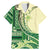 Samoa Siapo Mamanu Family Matching Mermaid Dress and Hawaiian Shirt Plumeria Emerald Motifs