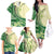 Samoa Siapo Mamanu Family Matching Off The Shoulder Long Sleeve Dress and Hawaiian Shirt Plumeria Emerald Motifs