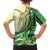 Samoa Siapo Mamanu Family Matching Off Shoulder Short Dress and Hawaiian Shirt Plumeria Emerald Motifs