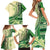 Samoa Siapo Mamanu Family Matching Short Sleeve Bodycon Dress and Hawaiian Shirt Plumeria Emerald Motifs