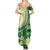 Samoa Siapo Mamanu Family Matching Summer Maxi Dress and Hawaiian Shirt Plumeria Emerald Motifs