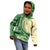 Samoa Siapo Mamanu Kid Hoodie Plumeria Emerald Motifs