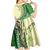 Samoa Siapo Mamanu Kid Short Sleeve Dress Plumeria Emerald Motifs