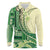 Samoa Siapo Mamanu Long Sleeve Polo Shirt Plumeria Emerald Motifs