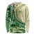 Samoa Siapo Mamanu Long Sleeve Shirt Plumeria Emerald Motifs