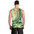 Samoa Siapo Mamanu Men Tank Top Plumeria Emerald Motifs