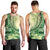 Samoa Siapo Mamanu Men Tank Top Plumeria Emerald Motifs