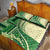 Samoa Siapo Mamanu Quilt Bed Set Plumeria Emerald Motifs