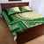 Samoa Siapo Mamanu Quilt Bed Set Plumeria Emerald Motifs