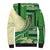 Samoa Siapo Mamanu Sherpa Hoodie Plumeria Emerald Motifs