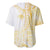 Samoa Siapo Mamanu Baseball Jersey Plumeria Fancy Gold Motifs