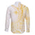 Samoa Siapo Mamanu Family Matching Long Sleeve Bodycon Dress and Hawaiian Shirt Plumeria Fancy Gold Motifs