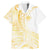 Samoa Siapo Mamanu Family Matching Mermaid Dress and Hawaiian Shirt Plumeria Fancy Gold Motifs