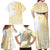 Samoa Siapo Mamanu Family Matching Off Shoulder Maxi Dress and Hawaiian Shirt Plumeria Fancy Gold Motifs