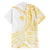 Samoa Siapo Mamanu Family Matching Off Shoulder Short Dress and Hawaiian Shirt Plumeria Fancy Gold Motifs