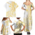 Samoa Siapo Mamanu Family Matching Summer Maxi Dress and Hawaiian Shirt Plumeria Fancy Gold Motifs