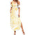 Samoa Siapo Mamanu Family Matching Summer Maxi Dress and Hawaiian Shirt Plumeria Fancy Gold Motifs