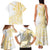 Samoa Siapo Mamanu Family Matching Tank Maxi Dress and Hawaiian Shirt Plumeria Fancy Gold Motifs