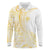 Samoa Siapo Mamanu Long Sleeve Polo Shirt Plumeria Fancy Gold Motifs