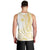 Samoa Siapo Mamanu Men Tank Top Plumeria Fancy Gold Motifs