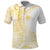 Samoa Siapo Mamanu Polo Shirt Plumeria Fancy Gold Motifs