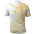 Samoa Siapo Mamanu Polo Shirt Plumeria Fancy Gold Motifs