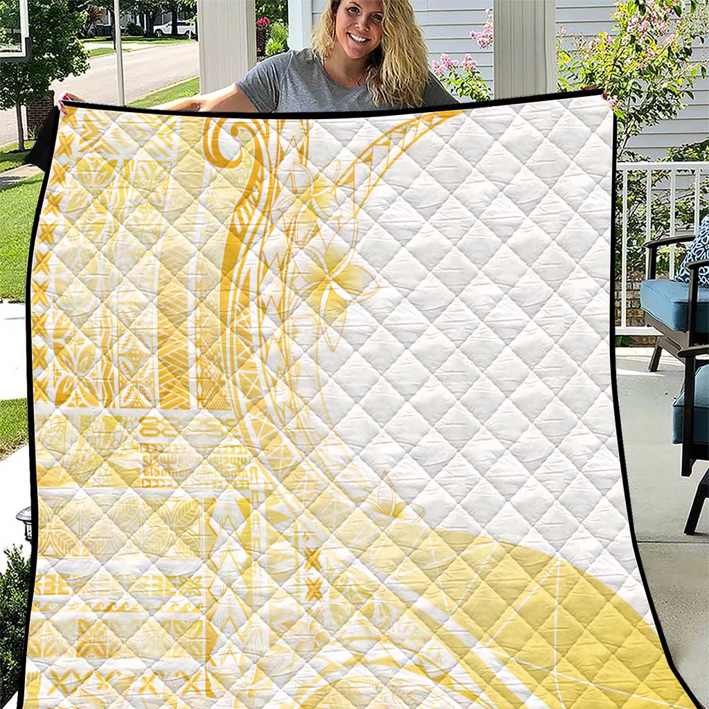 Samoa Siapo Mamanu Quilt Plumeria Fancy Gold Motifs