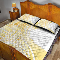 Samoa Siapo Mamanu Quilt Bed Set Plumeria Fancy Gold Motifs