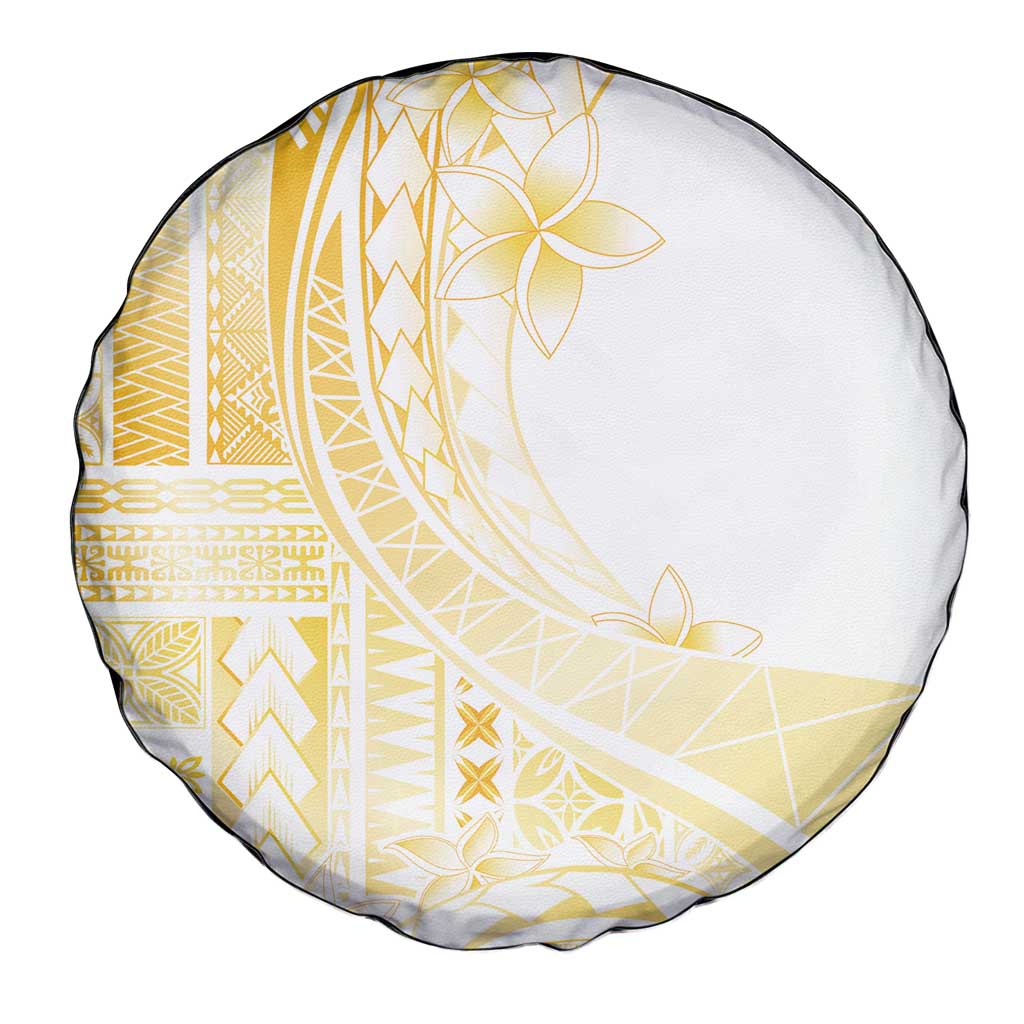 Samoa Siapo Mamanu Spare Tire Cover Plumeria Fancy Gold Motifs