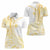 Samoa Siapo Mamanu Women Polo Shirt Plumeria Fancy Gold Motifs