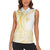 Samoa Siapo Mamanu Women Sleeveless Polo Shirt Plumeria Fancy Gold Motifs