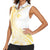 Samoa Siapo Mamanu Women Sleeveless Polo Shirt Plumeria Fancy Gold Motifs