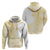 Samoa Siapo Mamanu Zip Hoodie Plumeria Fancy Gold Motifs