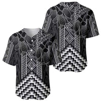 Aotearoa Taniko Pattern Baseball Jersey Poutama Mix Kowhai Flowers LT7 - Polynesian Pride