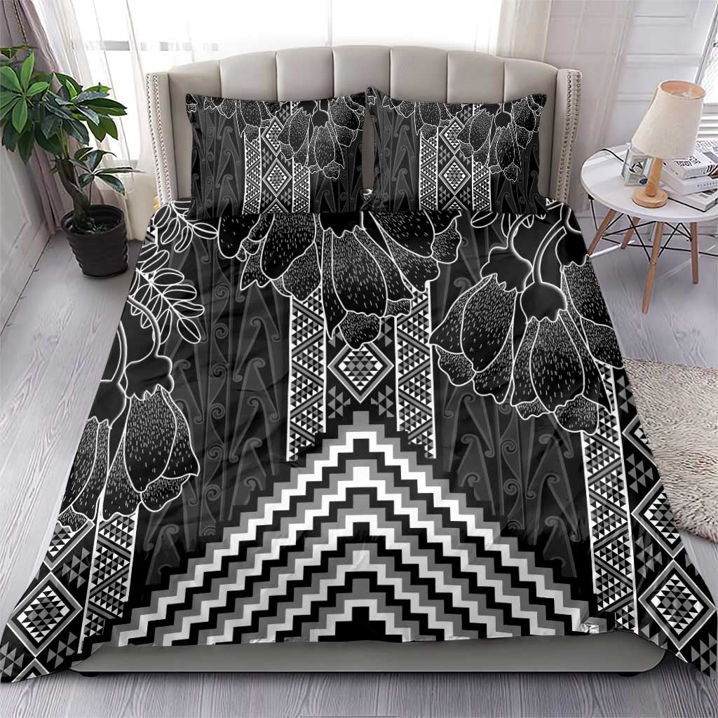 Aotearoa Taniko Pattern Bedding Set Poutama Mix Kowhai Flowers