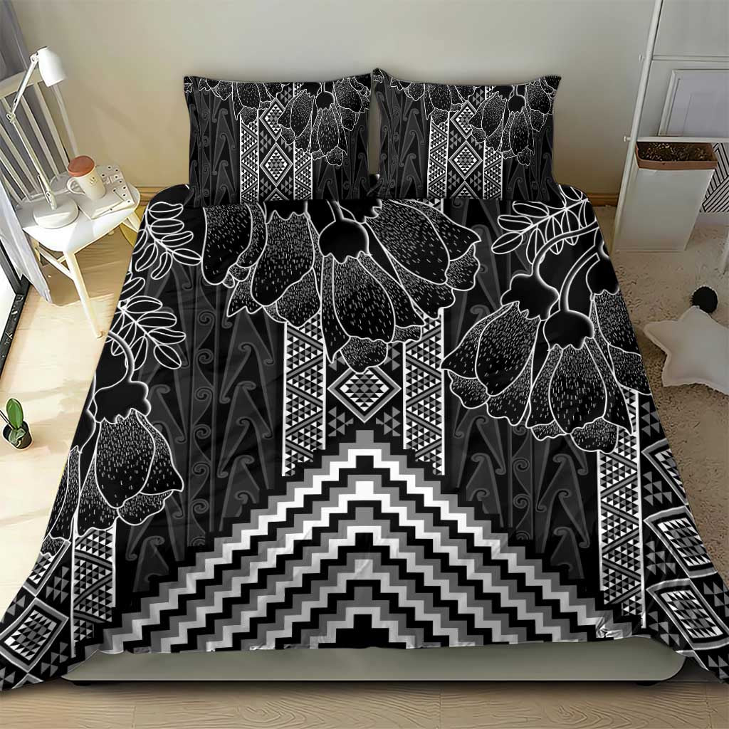 Aotearoa Taniko Pattern Bedding Set Poutama Mix Kowhai Flowers