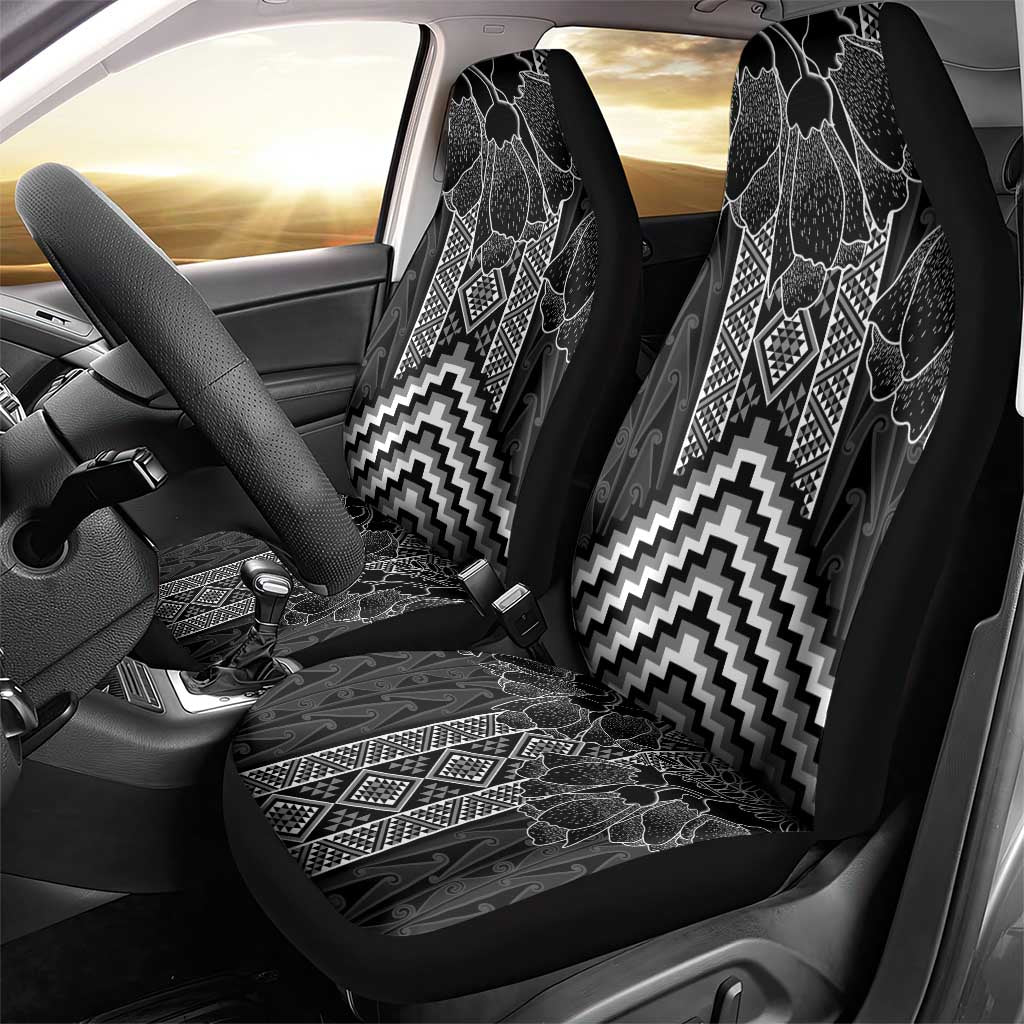 Aotearoa Taniko Pattern Car Seat Cover Poutama Mix Kowhai Flowers